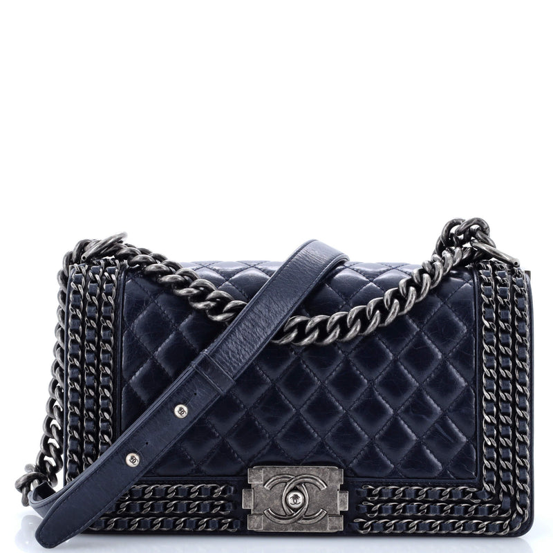 Chanel Chained Boy Flap Bag Quilted