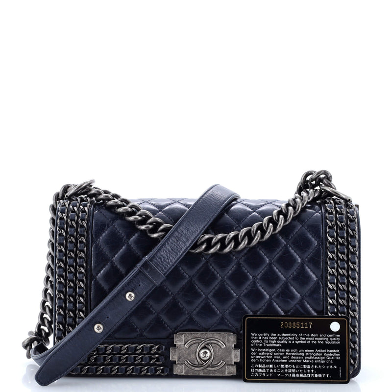 Chanel Chained Boy Flap Bag Quilted