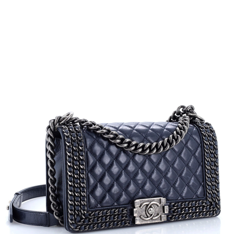 Chanel Chained Boy Flap Bag Quilted