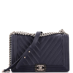 Chanel Boy Flap Bag Chevron Lambskin New