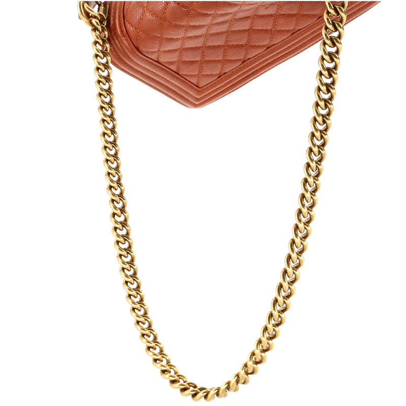 Chanel Boy Flap Bag Quilted Caviar Old