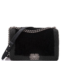 Chanel Boy Flap Bag Shearling New Medium