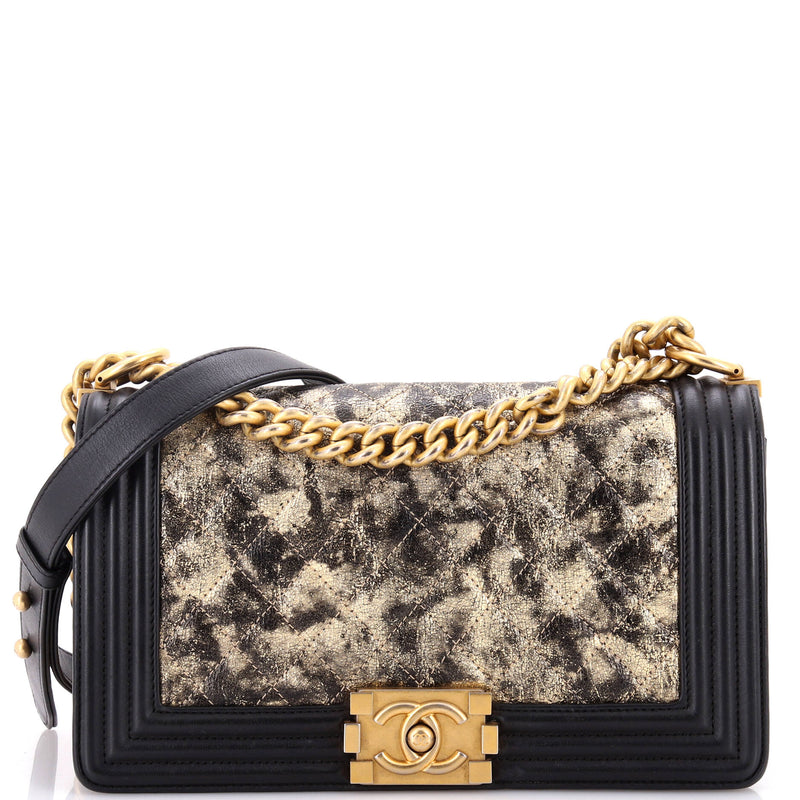 Chanel Boy Flap Bag Quilted Metallic