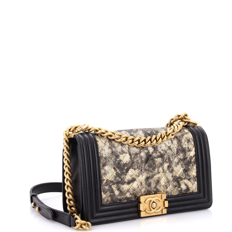 Chanel Boy Flap Bag Quilted Metallic