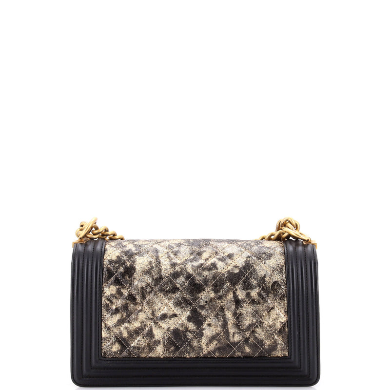 Chanel Boy Flap Bag Quilted Metallic