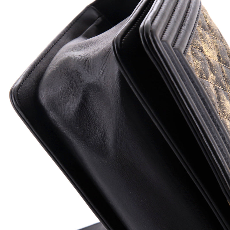 Chanel Boy Flap Bag Quilted Metallic
