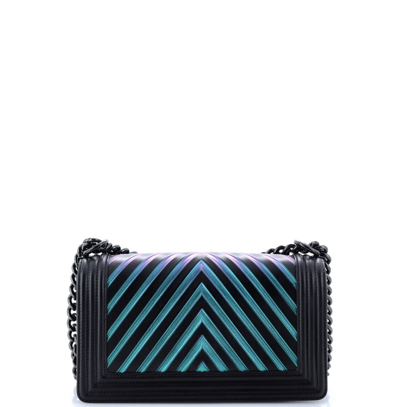 Chanel Boy Flap Bag Chevron Painted