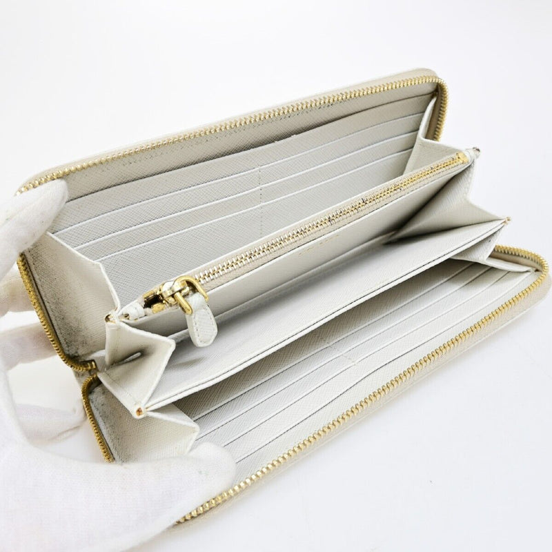 Prada Logo Saffiano Long Zipper Around