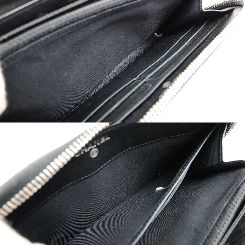 Chanel Cc Logo Matelasse Zipper Around
