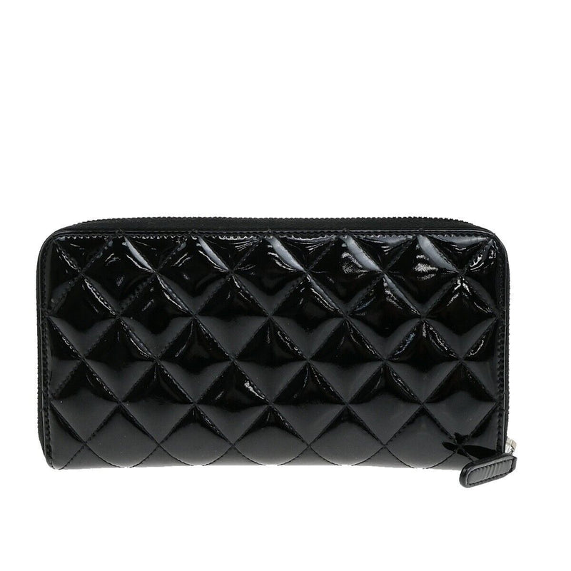 Chanel Cc Logo Matelasse Zipper Around