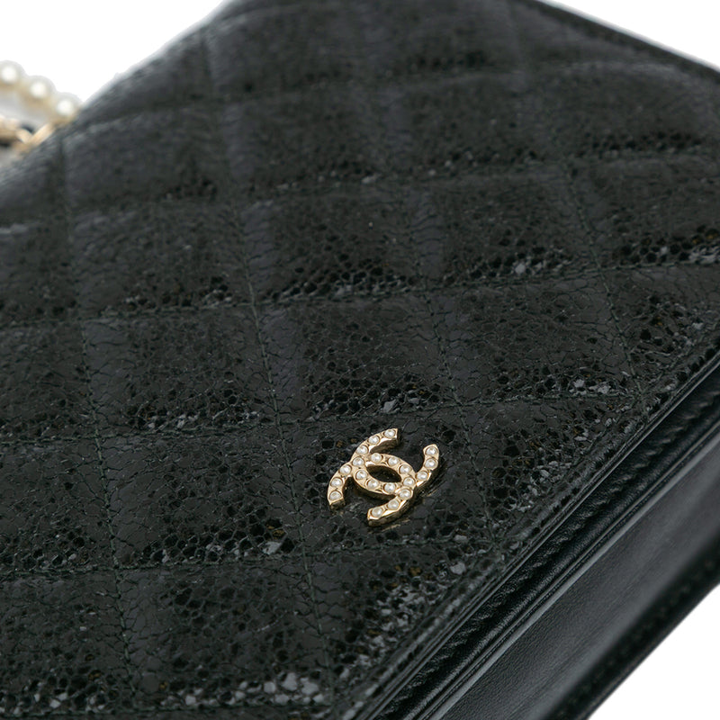 Chanel Quilted Crackled Patent