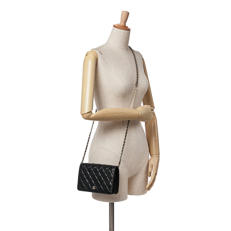 Chanel Quilted Crackled Patent