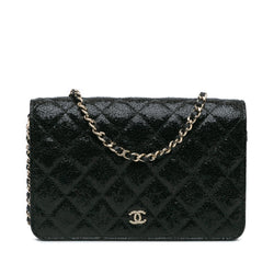 Chanel Quilted Crackled Patent
