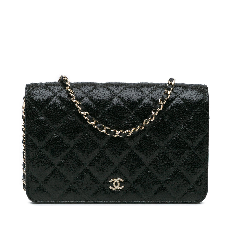Chanel Quilted Crackled Patent