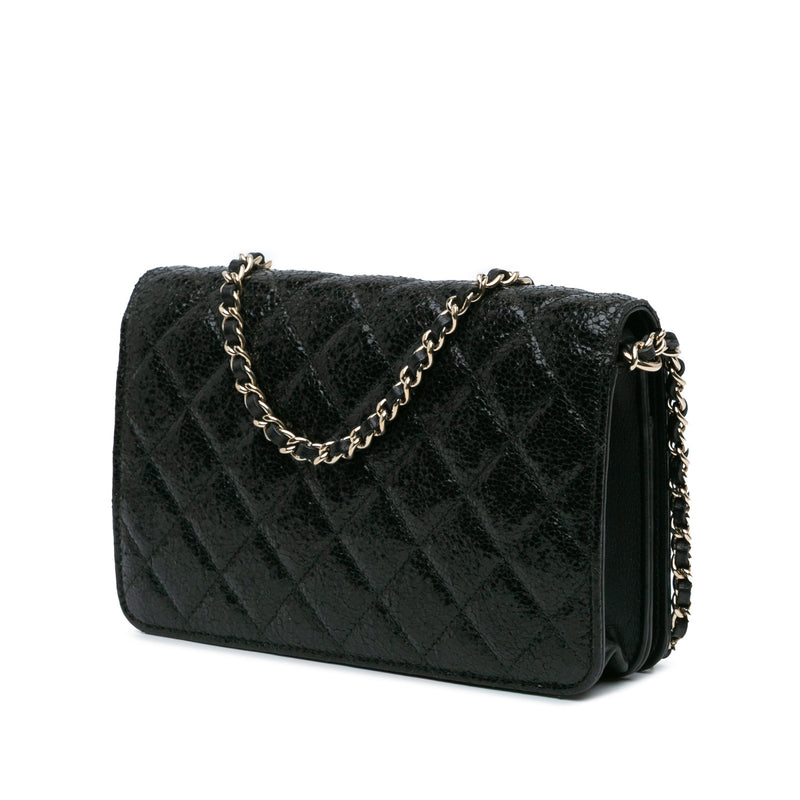 Chanel Quilted Crackled Patent
