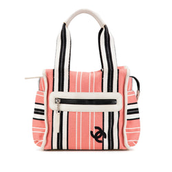 Chanel Cc Stripe Pink Canvas Fabric
