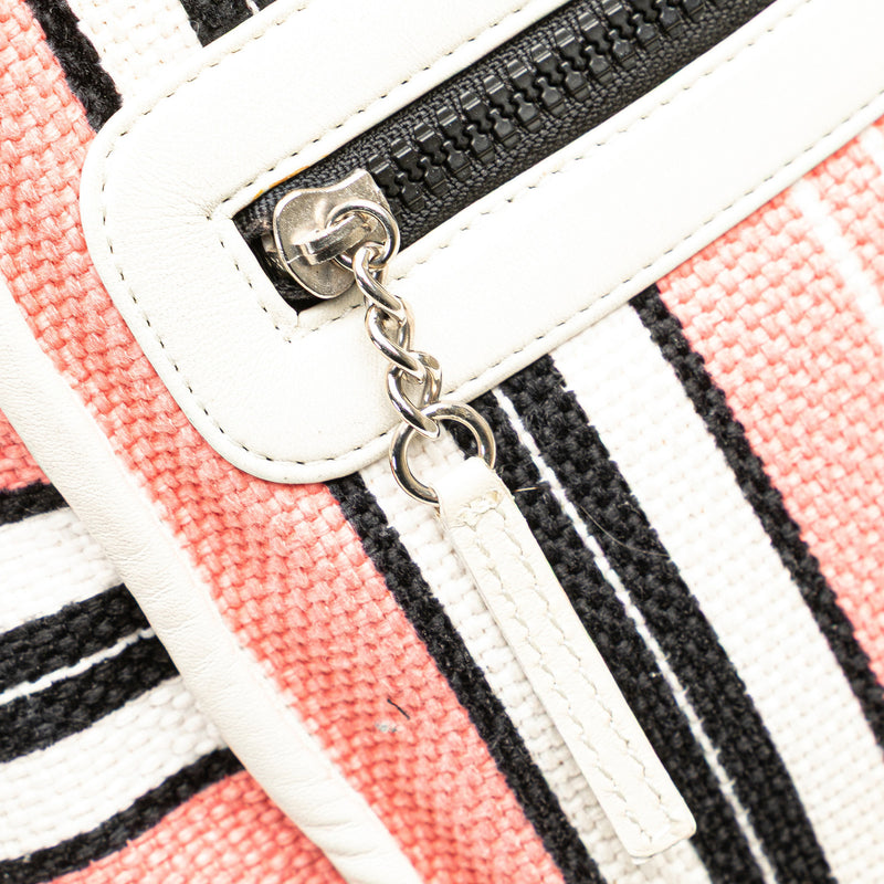 Chanel Cc Stripe Pink Canvas Fabric