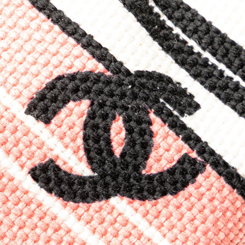 Chanel Cc Stripe Pink Canvas Fabric