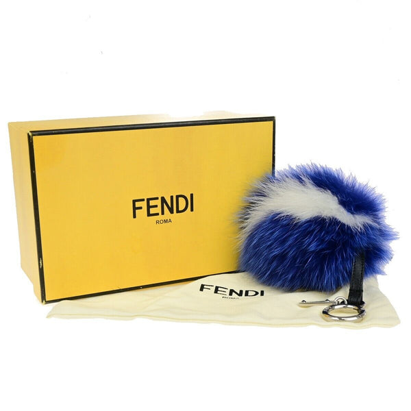 Fendi Logo Pompom Bag Charm Key Ring