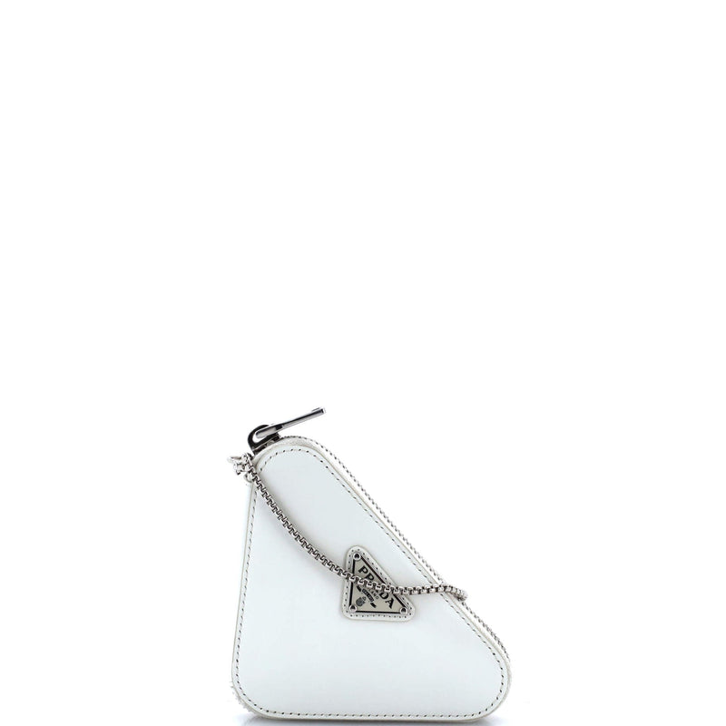 Prada Triangle Pouch Bag With Chain