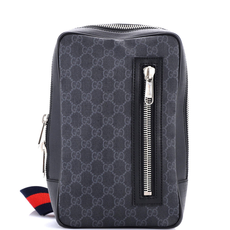 Gucci Soft Zip Sling Bag Gg Coated