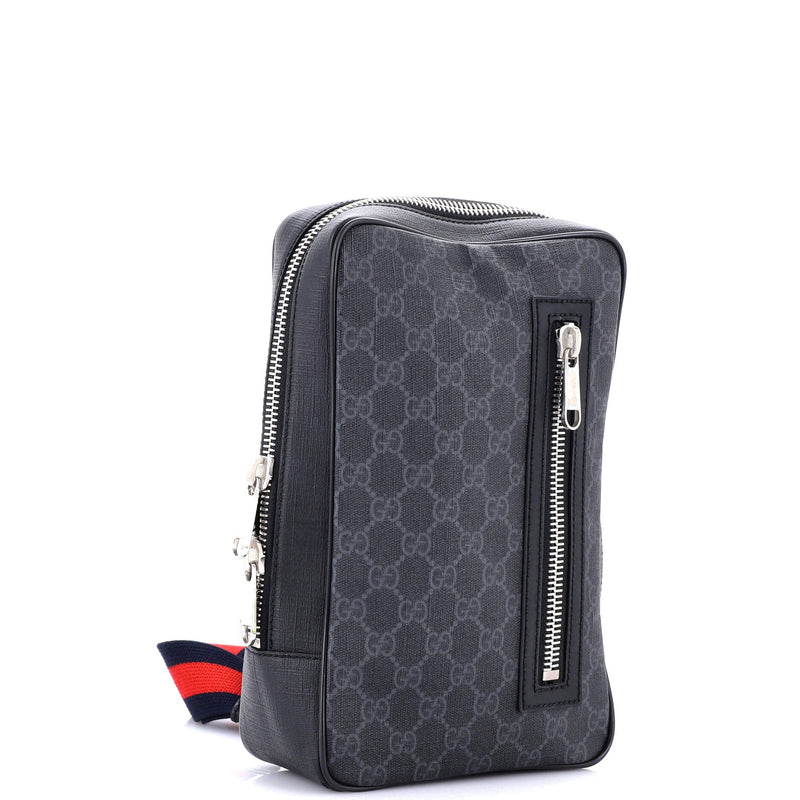 Gucci Soft Zip Sling Bag Gg Coated