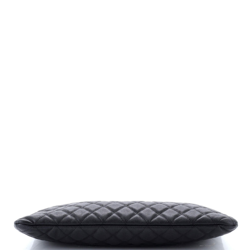 Chanel O Case Clutch Quilted Caviar