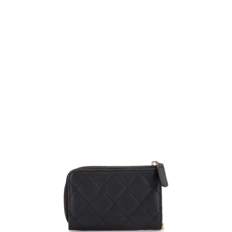 Chanel Textured Cc Zipped Key Holder