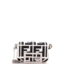 Fendi Chain Baguette Charm Bag Zucca