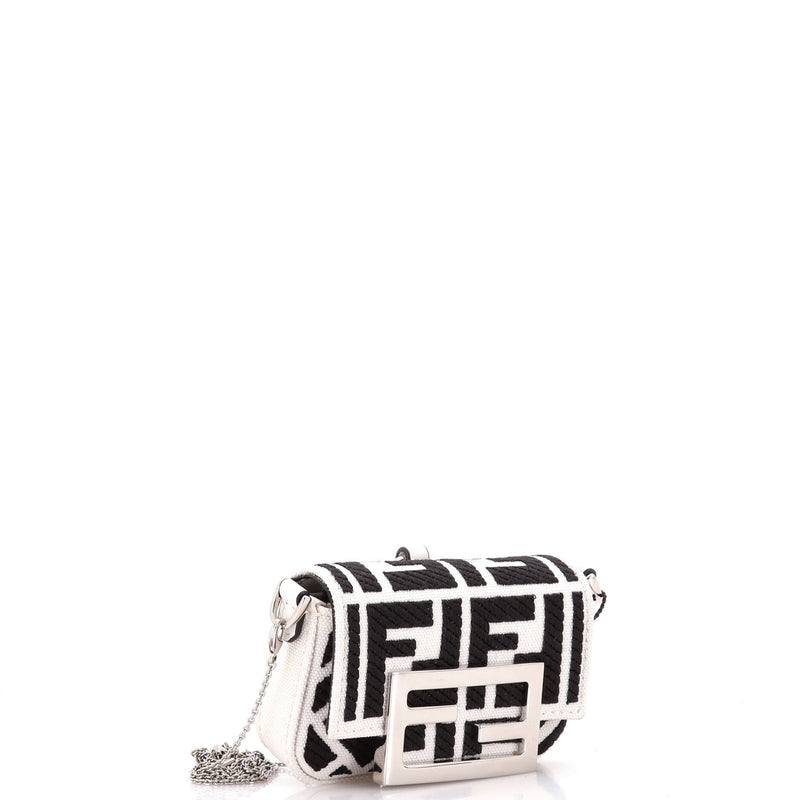 Fendi Chain Baguette Charm Bag Zucca