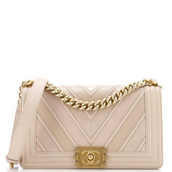 Chanel Boy Flap Bag Chevron Caviar And