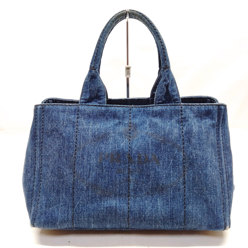 Prada Tote Bag Navy Blue Denim
