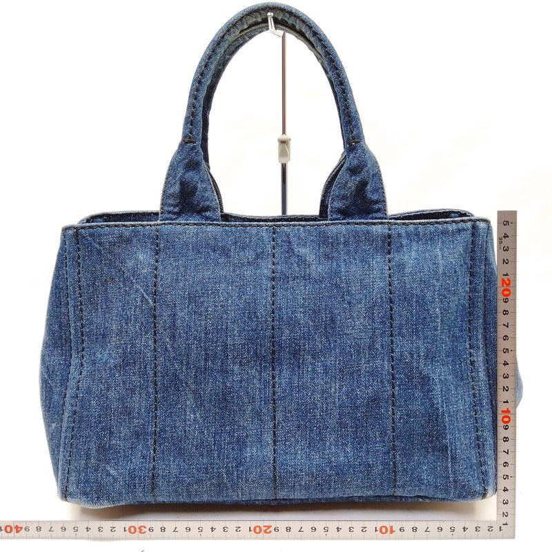 Prada Tote Bag Navy Blue Denim