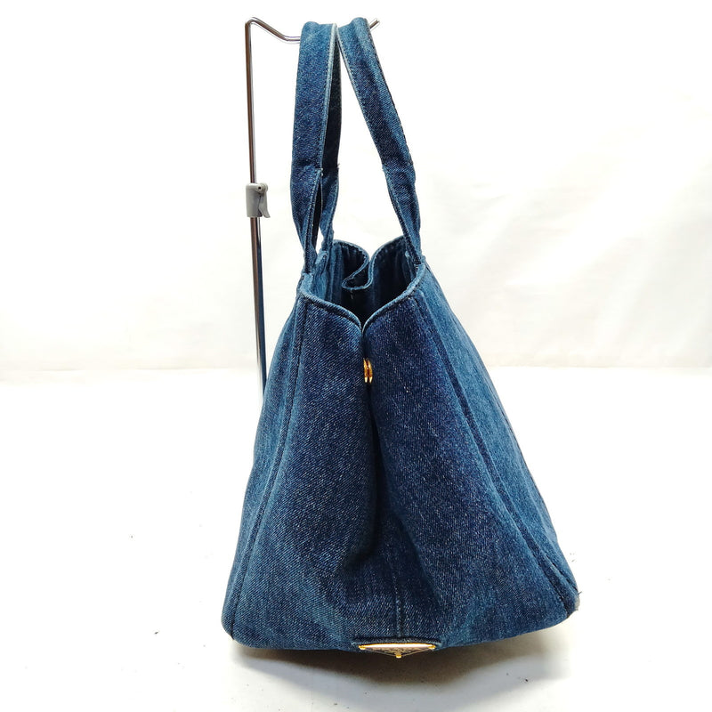 Prada Tote Bag Navy Blue Denim