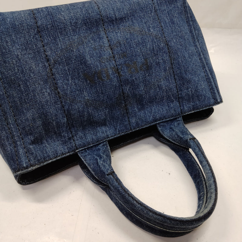 Prada Tote Bag Navy Blue Denim