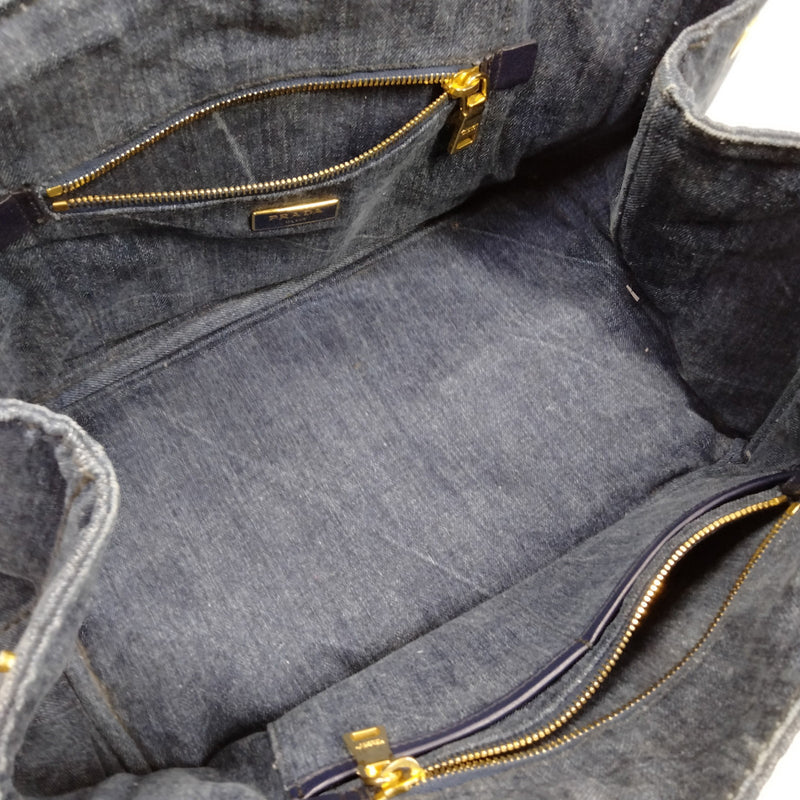 Prada Tote Bag Navy Blue Denim