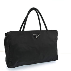 Prada Nylon Leather Hand Tote Bag