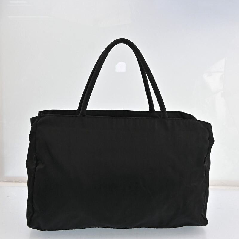 Prada Nylon Leather Hand Tote Bag