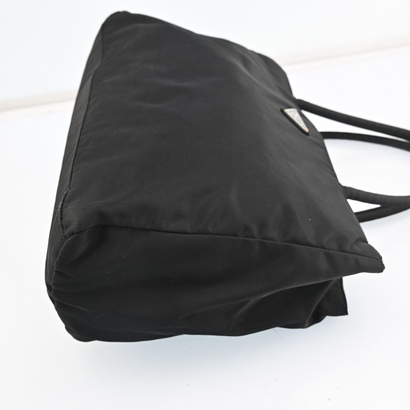 Prada Nylon Leather Hand Tote Bag