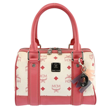 Mcm Visetos Mini Boston Bag Pink