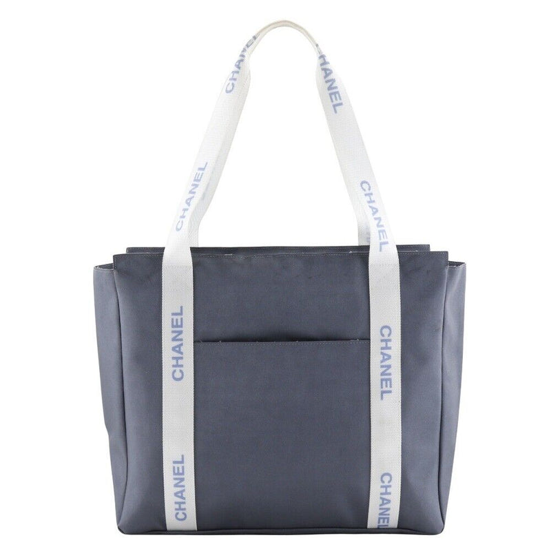 Chanel Logo Tote Bag Sports Line Gray