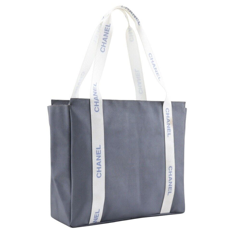 Chanel Logo Tote Bag Sports Line Gray