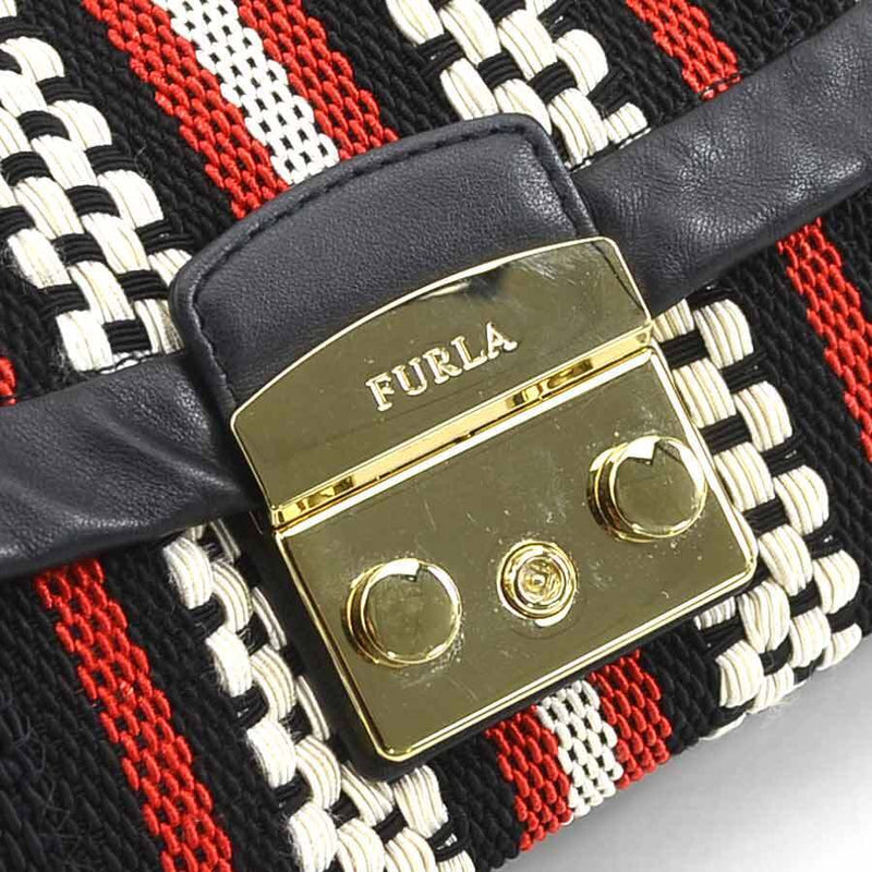 Furla Shoulder Bag Black/Red/Off