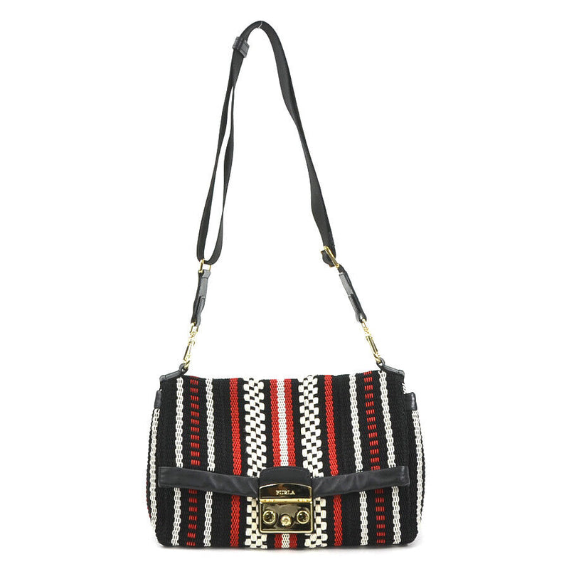 Furla Shoulder Bag Black/Red/Off