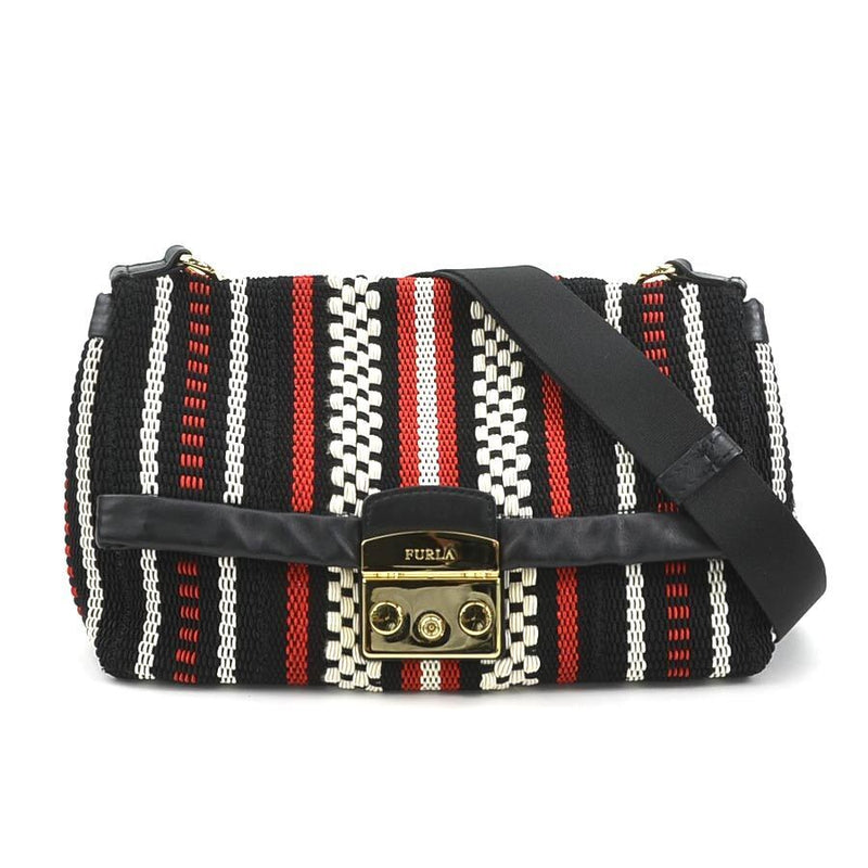 Furla Shoulder Bag Black/Red/Off