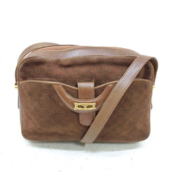 Celine Shoulder Bag Brown Suede Leather
