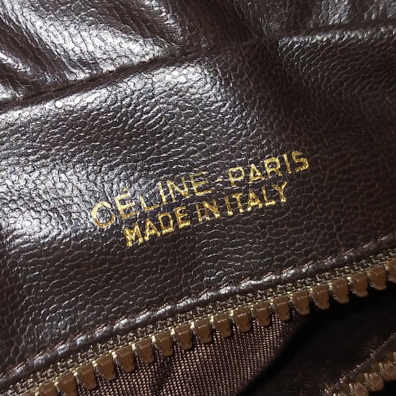 Celine Shoulder Bag Brown Suede Leather