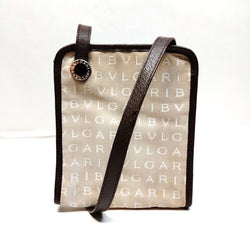 Bvlgari Shoulder Bag Beige Canvas