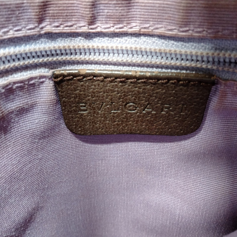 Bvlgari Shoulder Bag Beige Canvas