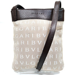 Bvlgari Shoulder Bag Beige Canvas